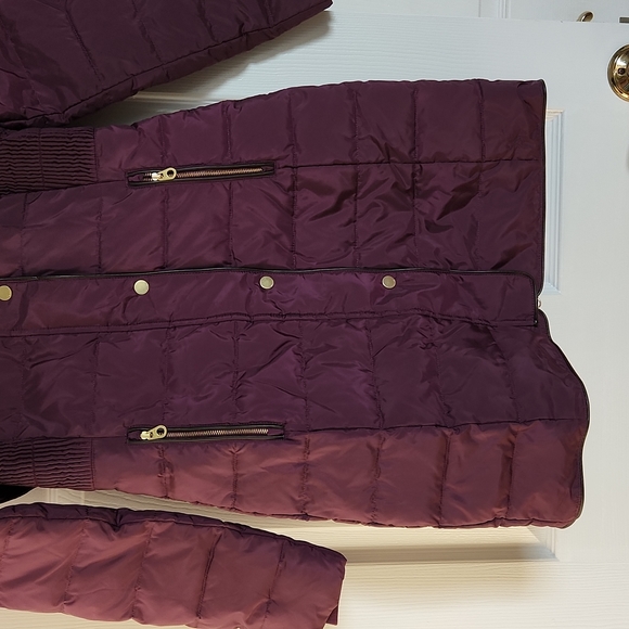 Joules Burgundy Caldcott Puffer Coat - Picture 3 of 11